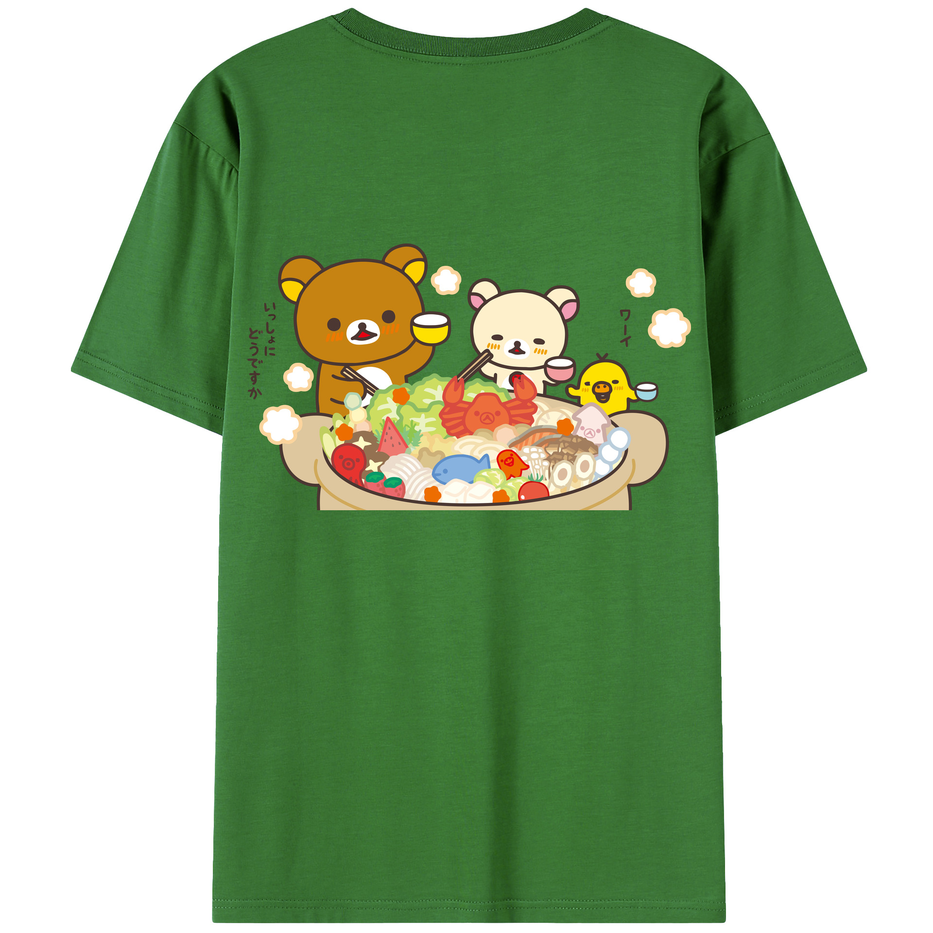 （画像用） リラックマ リラックマ キイロイトリ Rilakkuma Korilakkuma Kiiroitori レディース半袖Tシャツ(バックプリント)